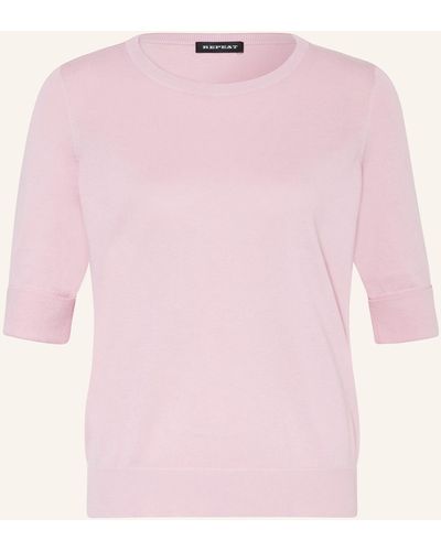 Repeat Cashmere Pullover mit 3/4-Arm - Pink