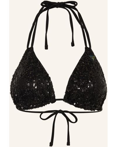 Guess Triangel-Bikini-Top mit Pailletten - Schwarz