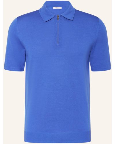 Reiss Strick-Poloshirt MAXWELL aus Merinowolle - Blau