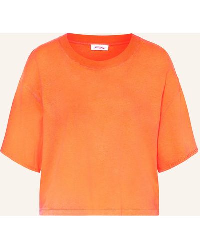 American Vintage Cropped-Shirt mit Leinen - Orange