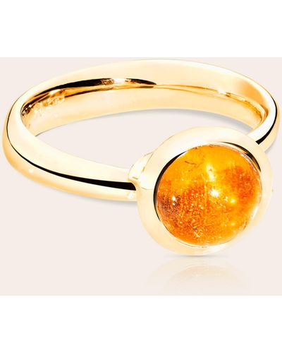 Tamara Comolli Ring BOUTON SMALL aus 18K Gelbgold mit Mandarin Granat - Mettallic