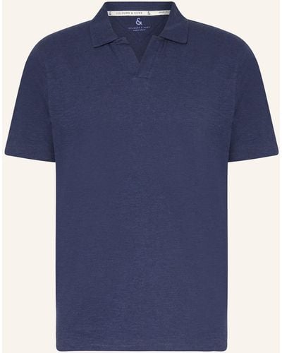COLOURS & SONS Jersey-Poloshirt - Blau