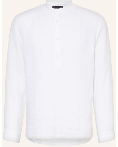 Marc O' Polo Leinenhemd Regular Fit mit Stehkragen - Weiß