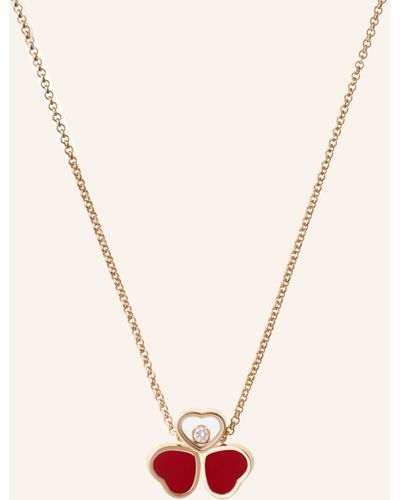 Chopard Halskette HAPPY HEARTS WINGS Halskette aus 18 Karat Roségold, Diamanten und roter Stein - Mettallic