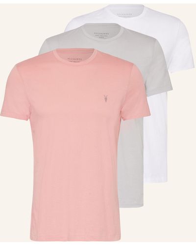 AllSaints 3er-Pack T-Shirts TONIC - Pink