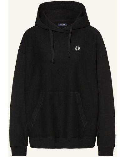 Fred Perry Oversized-Hoodie - Schwarz