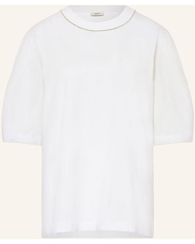 Peserico T-Shirt im Materialmix - Natur