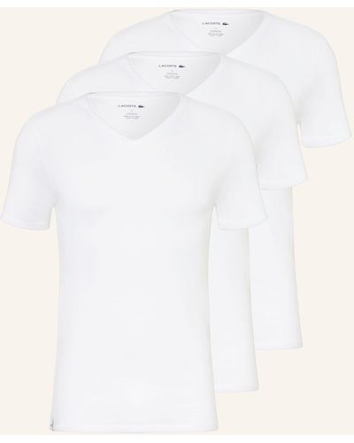Lacoste 3er-Pack V-Shirts - Weiß
