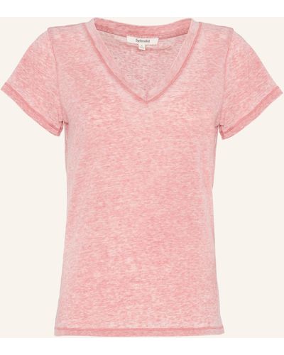 7 For All Mankind ANDY V-NECK T-Shirt - Pink