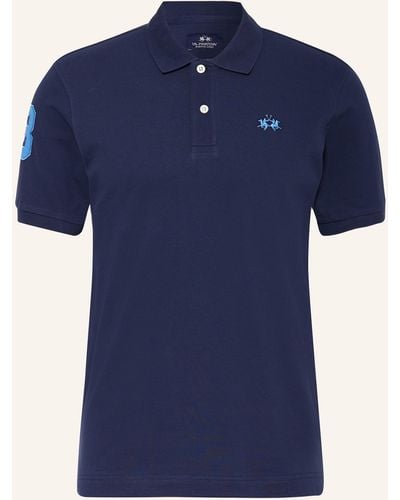 La Martina Jersey-Poloshirt Slim Fit - Blau