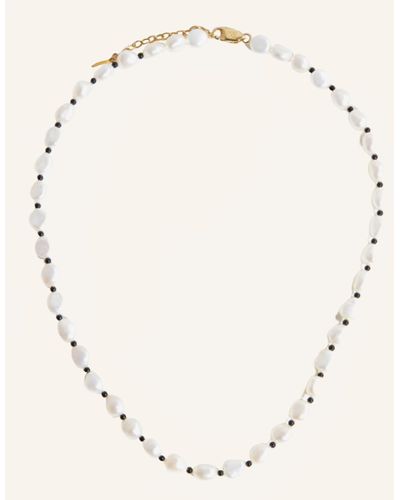 Missoma Kette PEARL & BLACK ONYX SHORT NECKLACE by GLAMBOU - Mettallic