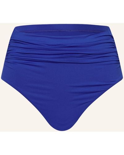 Lauren by Ralph Lauren High-Waist-Bikini-Hose BEACH CLUB SOLIDS - Blau