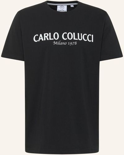 carlo colucci T-Shirt mit Logoprint DI COMUN - Schwarz