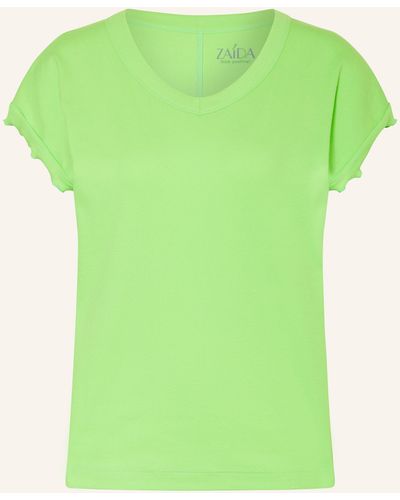 ZAÍDA T-Shirt mit Rüschen - Grün