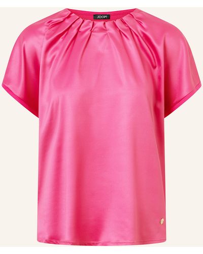 Joop! T-Shirt im Materialmix - Pink