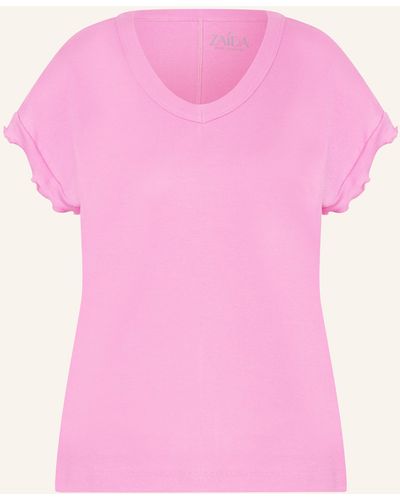 ZAÍDA T-Shirt mit Rüschen - Pink