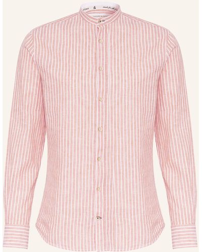 COLOURS & SONS Hemd Regular Fit mit Leinen - Pink