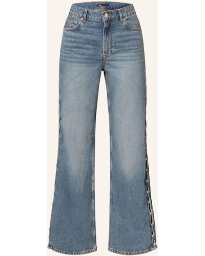 Maje Straight Jeans mit Schmuckperlen - Blau