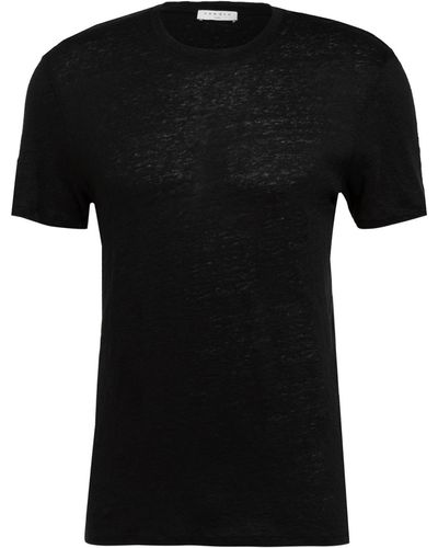 Sandro T-Shirt aus Leinen - Schwarz