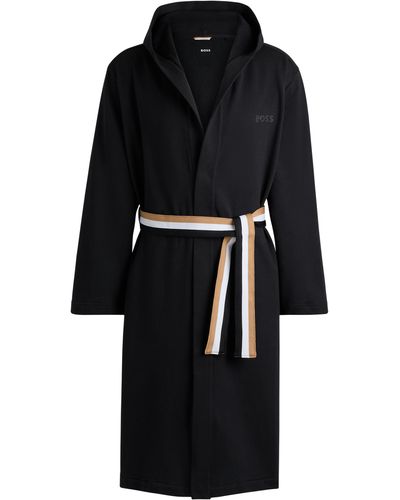 BOSS Morgenmantel ICONIC F. TERRY ROBE - Schwarz