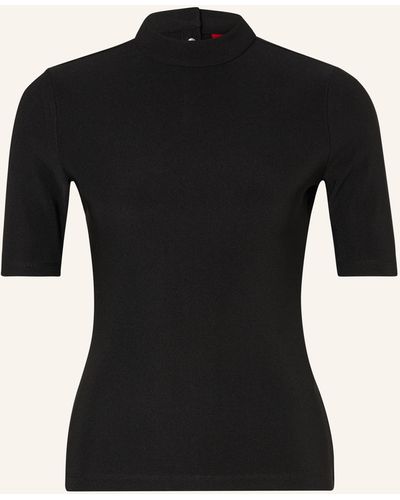 HUGO T-Shirt DAGOON mit Nieten - Schwarz