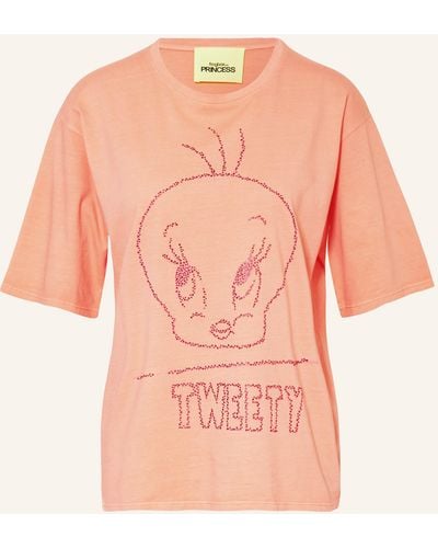 FROGBOX T-Shirt mit Schmucksteinen - Pink