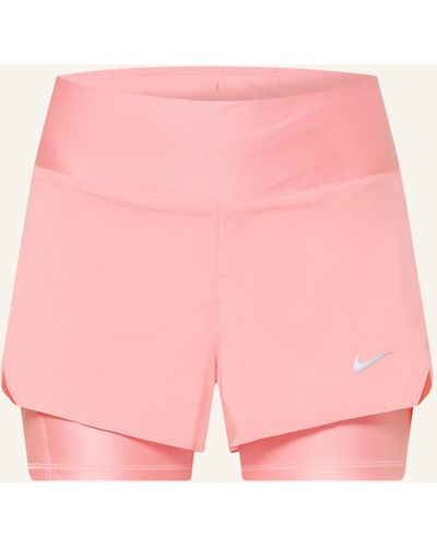 Nike 2-in-1-Laufshorts DRI-FIT SWIFT mit Mesh - Pink