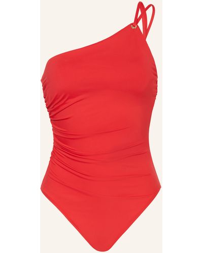 Lauren by Ralph Lauren One-Shoulder-Badeanzug BEACH CLUB SOLIDS - Rot