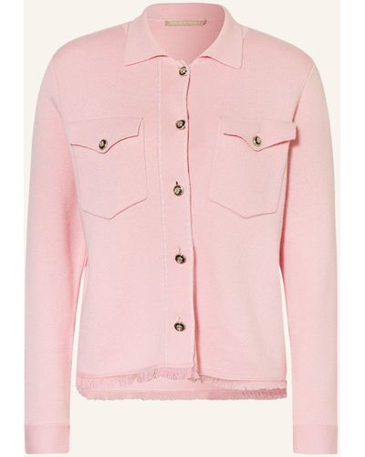 The Mercer N.Y. (THE MERCER) N.Y. Strick-Overshirt mit Fransen - Pink