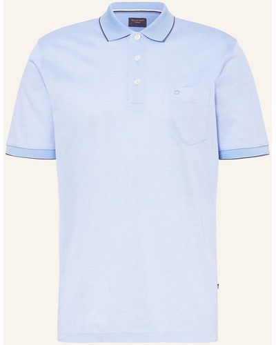 Olymp Piqué-Poloshirt Casual Fit - Blau