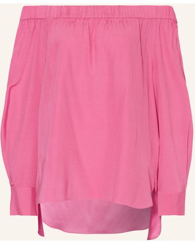 Mrs & HUGS Off-Shoulder-Bluse aus Seide - Pink