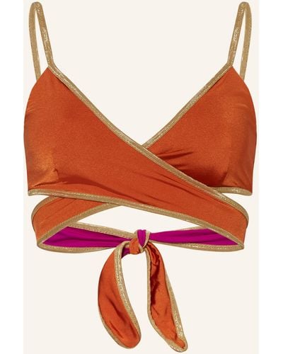 MYMARINI Bustier-Bikini-Top SHINE zum Wenden - Orange