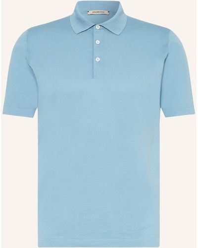 FIORONI CASHMERE Strick-Poloshirt - Blau