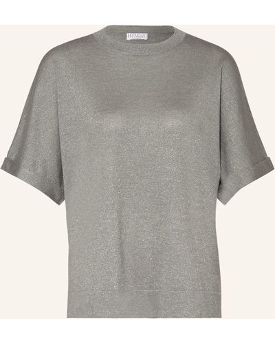 Brunello Cucinelli T-Shirt mit Cashmere und Seide - Grau