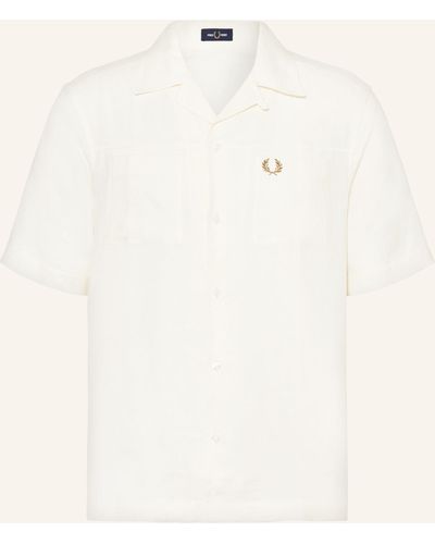 Fred Perry Resorthemd Comfort Fit aus Leinen - Natur
