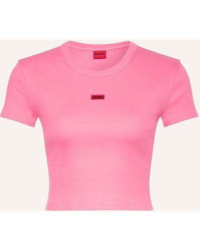 HUGO Cropped-Shirt DELUISA - Pink