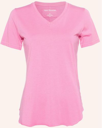 True Religion T-Shirt V-Neck - Pink