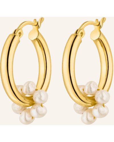 Nina Kastens Jewelry Ohrringe TINY PEARL HOOPS by GLAMBOU - Mettallic