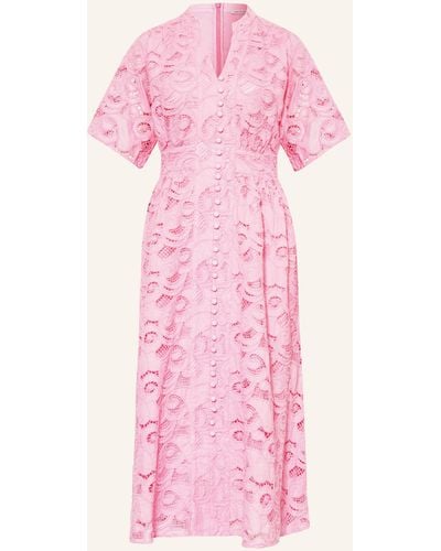 Mrs & HUGS Kleid aus Lochspitze - Pink