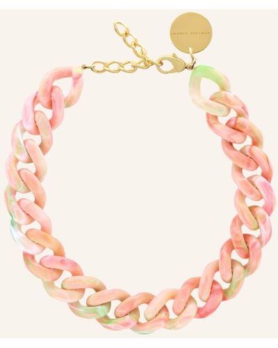 Vanessa Baroni Kette FLAT CHAIN NECKLACE SUMMER VIBE by GLAMBOU - Pink