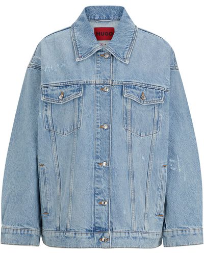 HUGO Casual Jacke ICON Oversize Fit - Blau