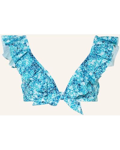 Vilebrequin Bügel-Bikini-Top FLOWER TIE & DIE LIZZY - Blau