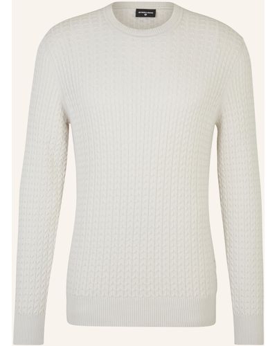 Strellson Strick-Pullover STRICK-PULLOVER KITO, OFFWHITE STRUKTURIERT - Weiß