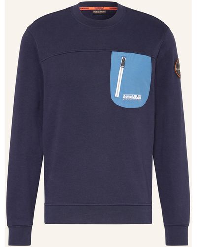 Napapijri Sweatshirt HURON mit Galonstreifen - Blau