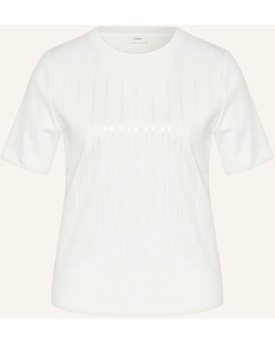 S.oliver T-Shirt mit Pailletten - Natur