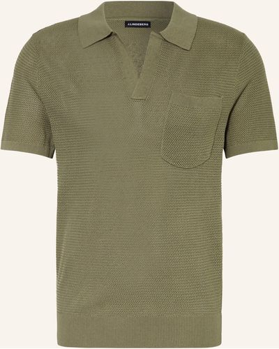 J.Lindeberg Strick-Poloshirt mit Seide - Grün
