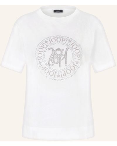 Joop! T-Shirt mit Schmucksteinen - Weiß