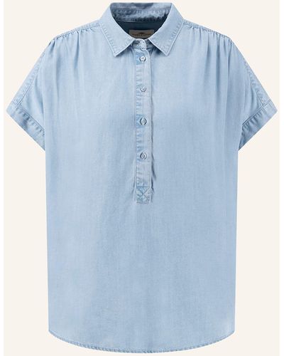 Fynch-Hatton Blusenshirt in Jeansoptik - Blau