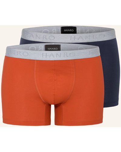 Hanro 2er-Pack Boxershorts COTTON ESSENTIALS - Orange