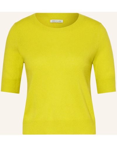 Mrs & HUGS Strickshirt aus Cashmere - Gelb